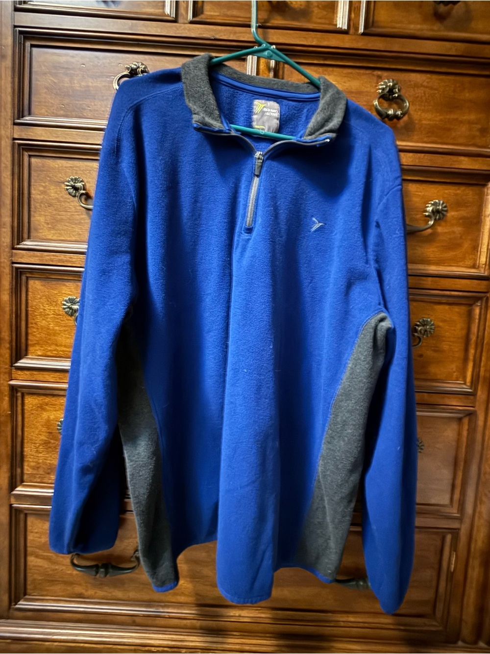 Men's Blue Quarter-Zip Fleece Pullover